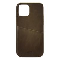 Senza Desire Leather Cover with Card Slot Apple iPhone 12 Mini Burned Olive - thumbnail