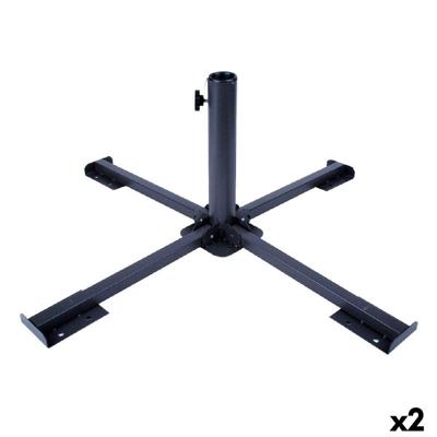 Voet voor Parasol Aktive 86 x 34 x 86 cm Zwart Metaal (2 Stuks)