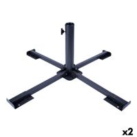 Voet voor Parasol Aktive 86 x 34 x 86 cm Zwart Metaal (2 Stuks) - thumbnail