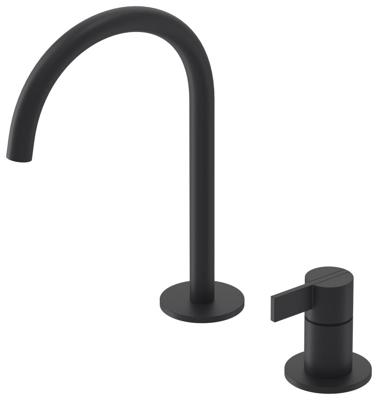 Wastafelkraan IVY Pact Coldstart 2-gats Mat Zwart PED