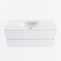 MONDIAZ VICA 110cm badmeubel onderkast Talc 2 lades. Wastafel MOON midden 1 kraangat, kleur Talc. - thumbnail