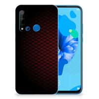 Huawei P20 Lite (2019) TPU bumper Geruit Rood - thumbnail