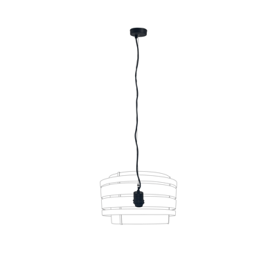 Pendel elektrische unit (Universele E27) 150 cm - Roestvrijstalen draad - Textiel voedingskabel - Zwart - "Beam"