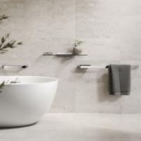 Planchet Geesa Shift Chroom Met Transparant Glas 60 cm - thumbnail