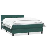 Boxspring met matras fluweel donkergroen 160x220 cm - thumbnail