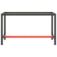 Werkbankframe 140x50x79 cm metaal matzwart en matrood - thumbnail