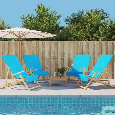 VidaXL Strandhanddoeken 4 st 400 g/m² 60x135 cm stof turquoise VidaXL Strandhanddoeken 4 st 400 g/m² 60x135 cm stof turquoise