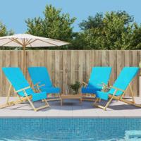 VidaXL Strandhanddoeken 4 st 400 g/m² 60x135 cm stof turquoise - thumbnail