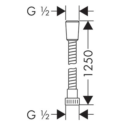 Hansgrohe MetaFlex doucheslang 125cm Chroom Hansgrohe MetaFlex doucheslang 125cm Chroom
