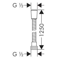 Hansgrohe MetaFlex doucheslang 125cm Chroom - thumbnail