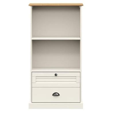 Boekenkast VIGO 60x35x114,5 cm massief grenenhout wit