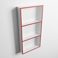 MONDIAZ EASY Nis 59,5x29,5cm in solid surface kleur Fire | Talc. 3 vakken geschikt voor in- of opbouw - thumbnail