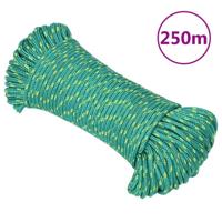 VidaXL Boottouw 4 mm 250 m polypropyleen groen - thumbnail