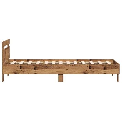 Bedframe met hoofdeinde Oud Hout 90 x 200 cm Bewerkt hout