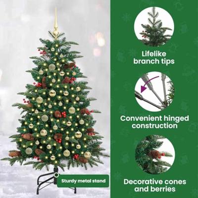 VidaXL Kunstkerstboom groen 150 cm pvc en metaal en plastic