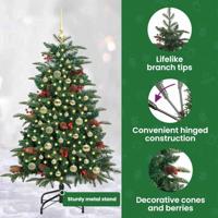 VidaXL Kunstkerstboom groen 150 cm pvc en metaal en plastic - thumbnail