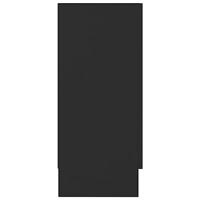 Vitrinekast 120x30,5x70 cm bewerkt hout zwart - thumbnail