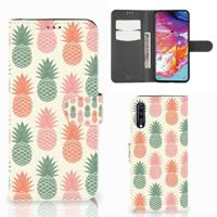 Samsung Galaxy A70 | Book Cover | Ananas | Portemonnee hoesje - thumbnail