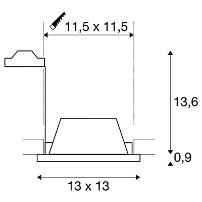 SLV InbouwspotPlastra GU10 13cm wit - 148071
