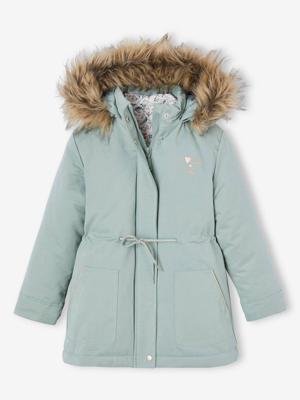 3-in-1 parka met capuchon meisje groengrijs 3-in-1 parka met capuchon meisje groengrijs