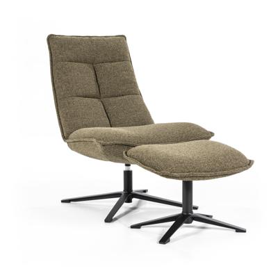 Eleonora Fauteuil 'Marcus' met voetenbank, kleur Groen Baquer Eleonora Fauteuil 'Marcus' met voetenbank, kleur Groen Baquer