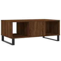Salontafel 90x50x36,5 cm bewerkt hout bruin eikenkleur - thumbnail