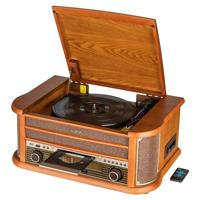 Reflexion HIF2002 Retro-stereoset FM, CD, Cassette, Platenspeler, USB Behuizing van echt hout, Opnamefunctie, Incl. afstandsbediening 2 x 40 W Hout - thumbnail