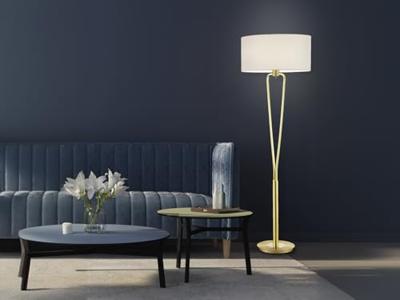 Trio Design schemerlampParis II goud met witte lampenkap - 400200108