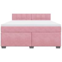 Boxspring met matras fluweel roze 180x200 cm - thumbnail