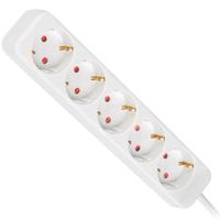 Stopcontactenstrip 5 Tomas Schuko Lanberg 2500 W 3 m Wit - thumbnail