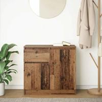 Dressoir met lade 71x35x65 cm spaanplaat oud hout - thumbnail