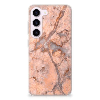 Samsung Galaxy S23 | TPU | Siliconen hoesje | Marmer Oranje