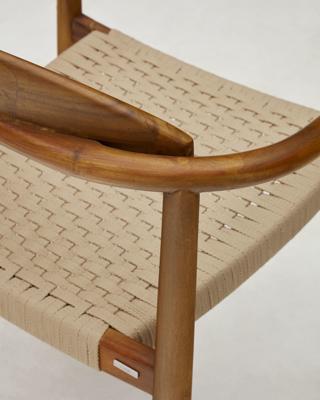 Kave Home Tuin / Eetkamerstoel 'Nina' kleur Beige walnoot