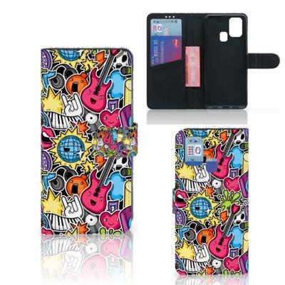 Samsung Galaxy M31 | Wallet Case | met Pasjes | Punk Rock Samsung Galaxy M31 | Wallet Case | met Pasjes | Punk Rock