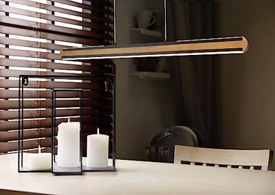 Trio HanglampDeacon houtbruin met zwart - 326610232