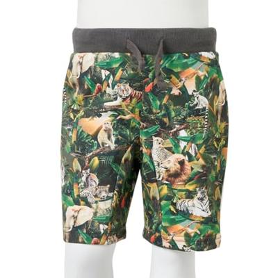Kindershorts met trekkoord 140 oudpetrol