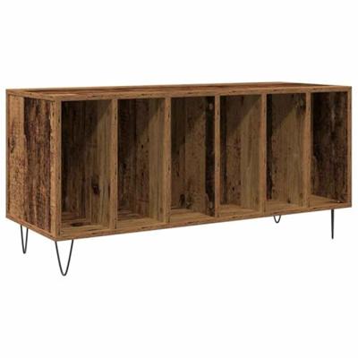 Platenkast met plank artisanaal eikenkleurig 100 x 38 x 48 cm