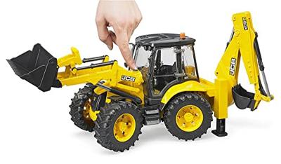 Bruder JCB 5CX eco tractor met achterlader - thumbnail