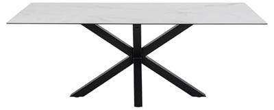 Sohome Eettafel 'Parker' Keramiek met marmerlook, 200 x 100cm, kleur Wit
