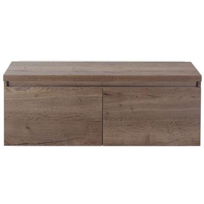 Frozen Badmeubelset 120 cm - Greeplijst in Kleur - Inclusief Wastafelbovenblad Tabacco