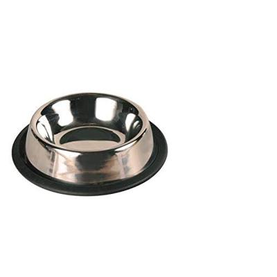 TRIXIE VOERBAK / WATERBAK RVS / RUBBERRING 15 CM 200 ML 4 ST