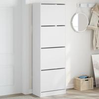 Schoenenkast met 4 klaplades 60x34x187,5 cm wit - thumbnail