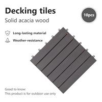 VidaXL Terrastegels 10 st 30x30 cm massief acaciahout greywash - thumbnail