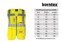 Korntex KX802 Executive Multifunctional Safety Vest Berlin - Signal Yellow - XL - thumbnail