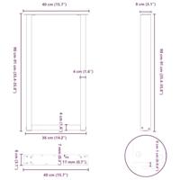 Bartafelpoten 2 st U-vormig 40x(90-91) cm staal zwart - thumbnail