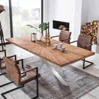 Artistiq Eettafel 'Latonja' Teakhout, 200 x 100cm, kleur Zilver - thumbnail