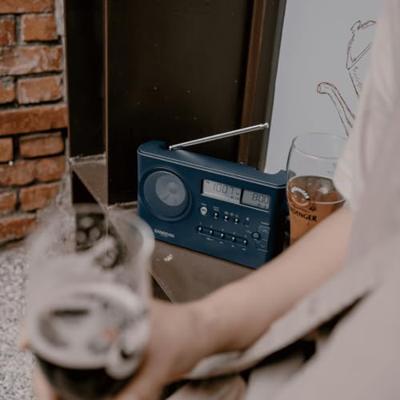 Sangean PR-D4BT Radio VHF (FM), Middengolf, AM, FM Bluetooth Wekfunctie Donkerblauw