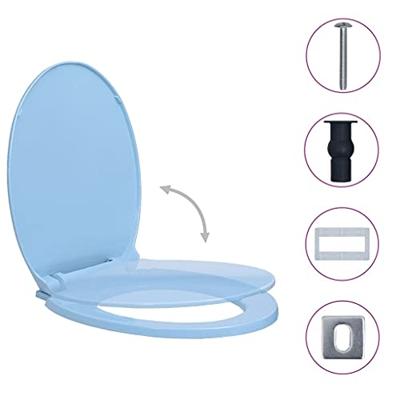VidaXL Toiletbril soft-close en quick-release ovaal blauw