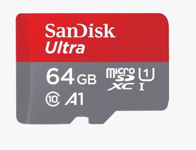 SanDisk microSDXC Ultra 64GB (A1/UHS-I/Cl.10/140MB/s) + Adapter Mobile microSDXC-kaart 64 GB A1 Application Performance Class, UHS-Class 1 SanDisk microSDXC Ultra 64GB (A1/UHS-I/Cl.10/140MB/s) + Adapter Mobile microSDXC-kaart 64 GB A1 Application Performance Class, UHS-Class 1