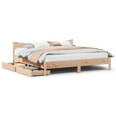 Bedframe met lades massief grenenhout 180x200 cm